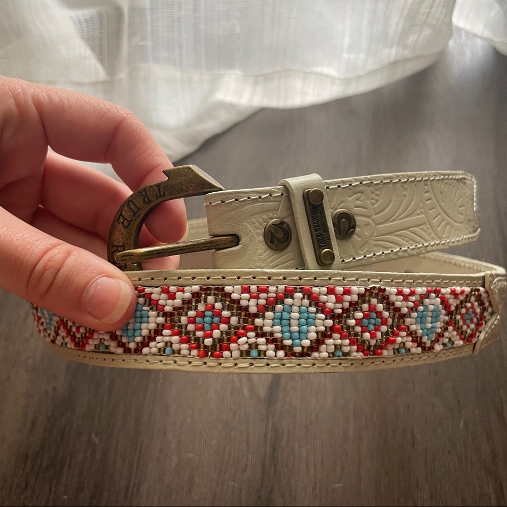 True Religion Leather Belt with Beading